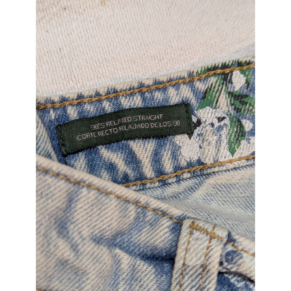 Wild Fable Floral Print Jeans Womens 29x31 90s Relaxed Straight Acid Wash Denim - Picture 5 of 7